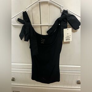 a new day Black Tank Top with Bow Accents